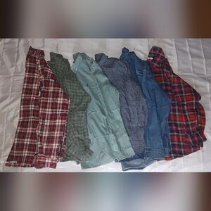 Christmas Red Plaid Denim Men XL Button Down Shirt Ralph Lauren Chaps Patagonia